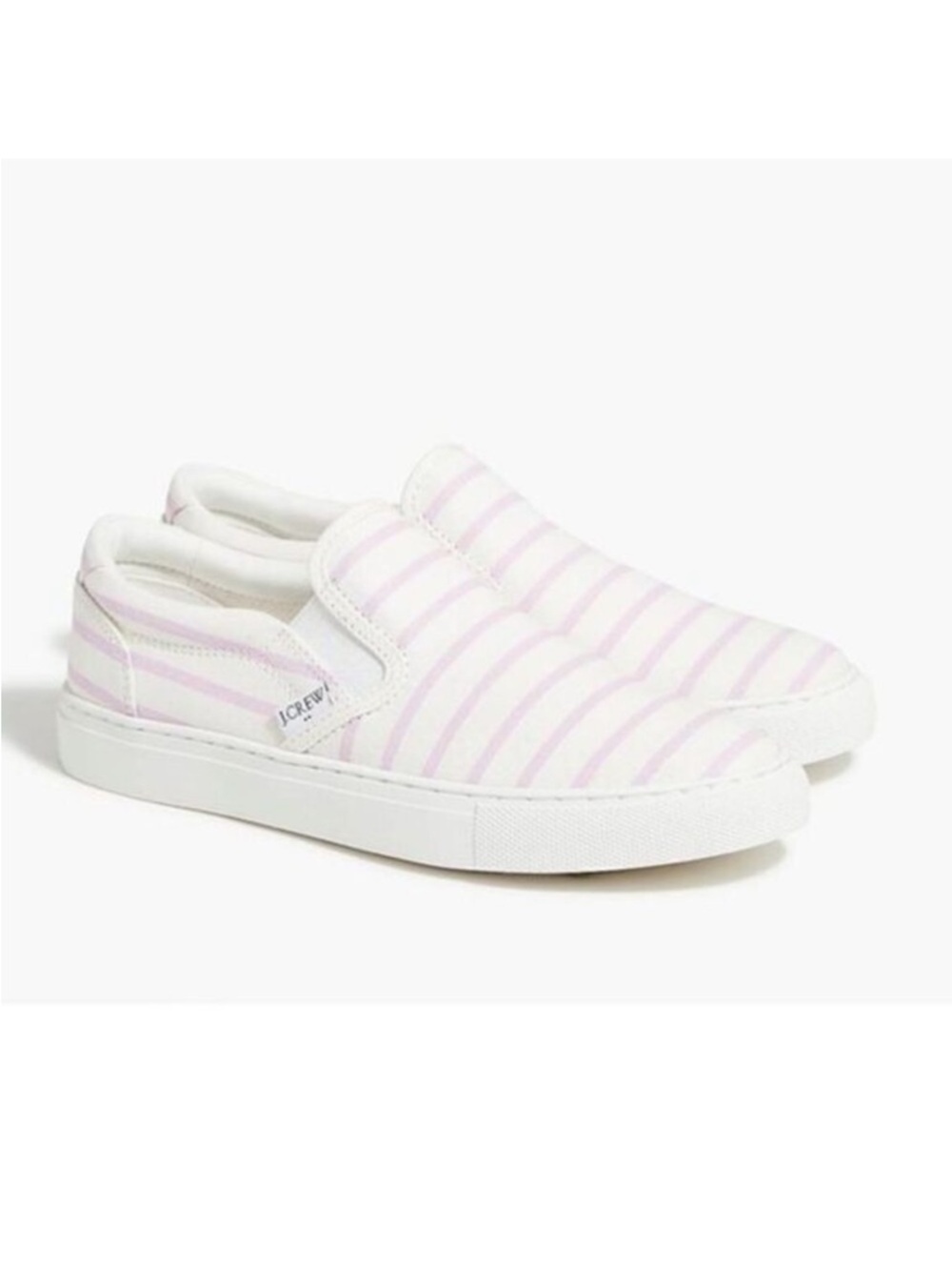 J.Crew Pink Stripe Road Trip Slip On Sneakers Women's Canvas Casual Shoes